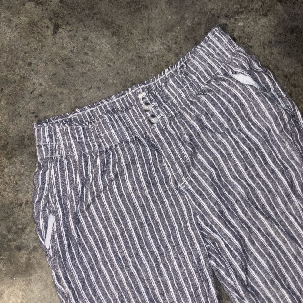 Briggs Lounge Pants Womens Large Gray Stretch Comfort Striped Relaxed Fit Casual